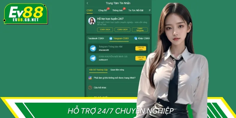 Đội ngũ hỗ trợ EV88 luôn sẵn sàng giải đáp thắc mắc và xử lý vấn đề