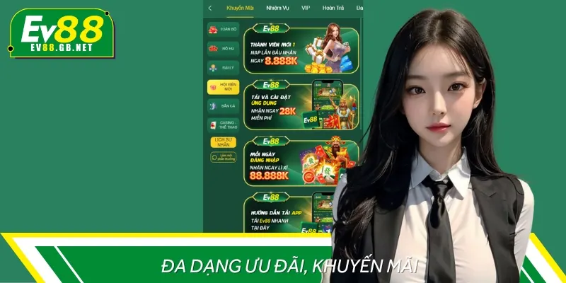 Người mới đến với EV88 sẽ nhận về vô vàn ưu đãi và khuyến mãi hấp dẫn