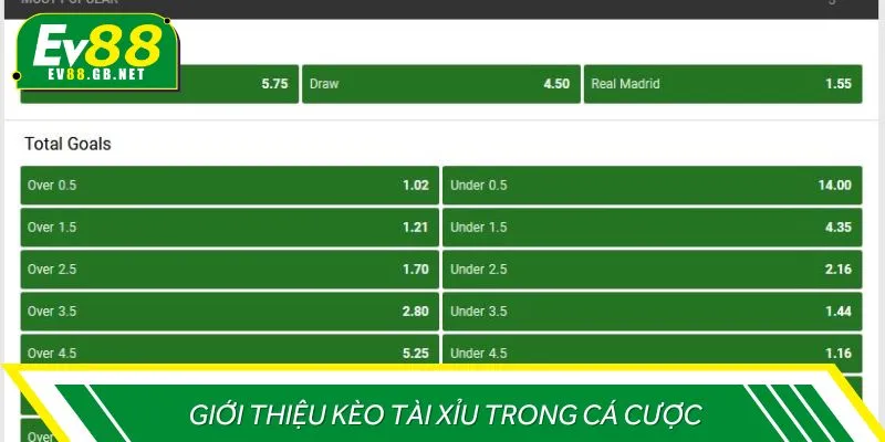 Giới thiệu kèo Tài Xỉu trong cá cược